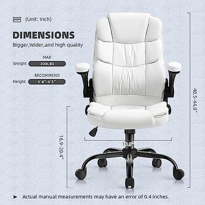 SEATZONE High Back Fabric Home Office Chair with Swivel, Executive Computer  Desk Adjustable Tilt and Flip-up Armrest, Comfy Thick Padding Ergonomic