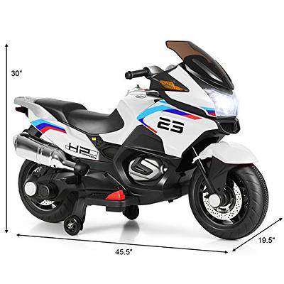 Ride on Toy, 3 Wheel Trike Chopper Motorcycle for Kids by Hey! Play! -  Battery Powered Ride on Toys for Boys and Girls, Toddler and Up - White 