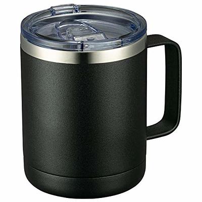 Coffee Mug Cup with Handle, 12 oz Stainless Steel Double Wall Vacuum  Insulated Tumbler with Lid, Reusable and Durable Travel Insulated Coffee Cup  Thermal Cup for Home, Office, Camping 