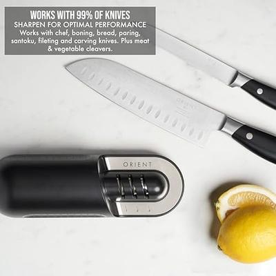  4-in-1 Kitchen Knife Accessories: 3-Stage Knife Sharpener Helps  Repair, Restore, Polish Blades and Cut-Resistant Glove (Black): Home &  Kitchen