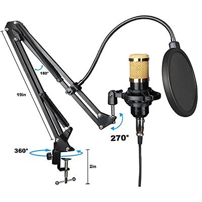 USB Gaming Microphone Streaming Podcast PC Microphone Condenser Mic Kit  with Flexible Arm for Skype r Gaming Recording Singing PS4 Computer