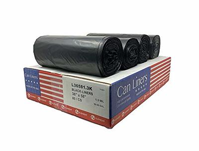 Lavex Li'l Herc 55-60 Gallon 1.2 Mil 38 x 58 Low Density Medium-Duty  Black Trash Bag / Can Liner - 100/Case