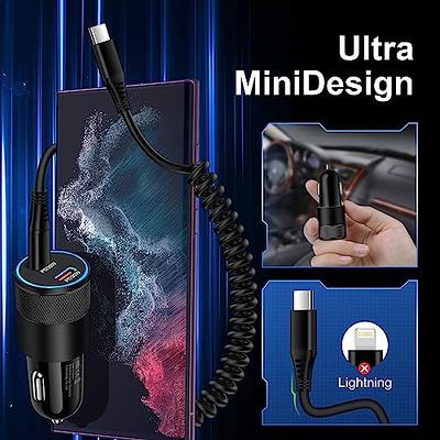 Type C Fast Car Charger for iPhone 15 Pro Max,Samsung Galaxy S24/S23/Z Flip5 /Fold5/A15/A54/S22/A14/A13 5G,Pixel 8 7 Pro,60W Dual USB-C Car Rapid  Charger Adapter+2Pack 3FT Android Coiled USB C PD Cable - Yahoo
