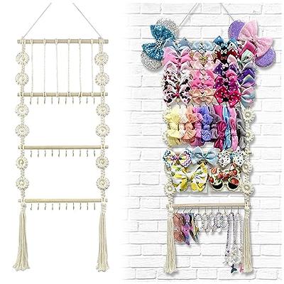 Bow Holder for Girls Hair Bows, Hair Bow Organizer Wall Hanging