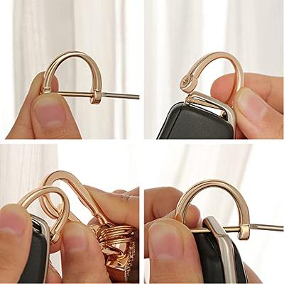 3pcs Blue, Red, Black, Leather Fob D-Ring Buckle Keychain Key Ring Holder  Clip