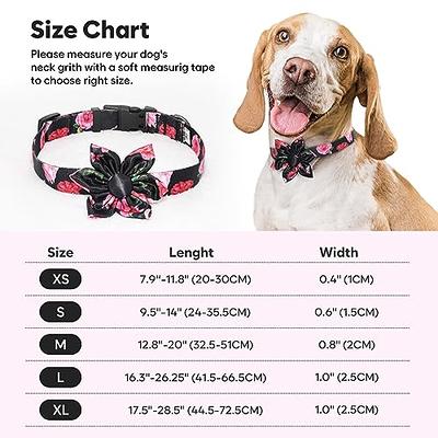 Cute Girl Dog Collars for Small Medium Large Dogs, Floral Pattern Female Pet Dog Collars with Flower for Wedding Holiday, Size: Medium (Neck 13-21