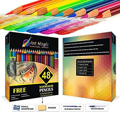 cyper top 48 Watercolor Pencils, Professional Colored Pencils for Adults,  kids and Coloring Book, Artist Drawing Pencils with a Water Color Brush for  Blending, Sketching, Shading - Yahoo Shopping
