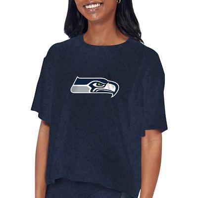 Seattle Seahawks Starter Women's Rally Lace-Up 3/4 Sleeve T-Shirt - Navy