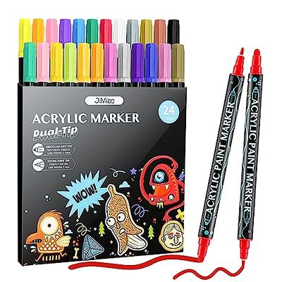 Chalkola Acrylic Paint Pens for Rock Painting, Stone, Ceramic, Glass, Wood,  Canvas - Set of 40 Colors, Fine Tip Water Based Paint