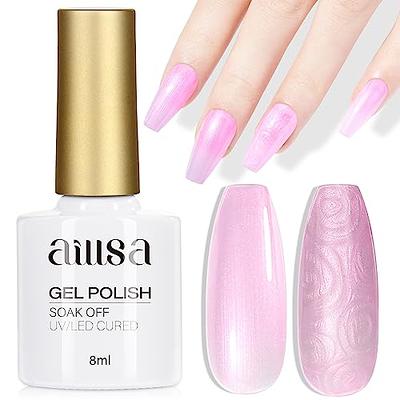 AILLSA Gel Nail Polish Nude Pink Gel Polish Sheer Neutral Color Jelly Gel  Nail Polish Natural Translucent Soak Off UV Gel Nails for Valentine Nail  Art