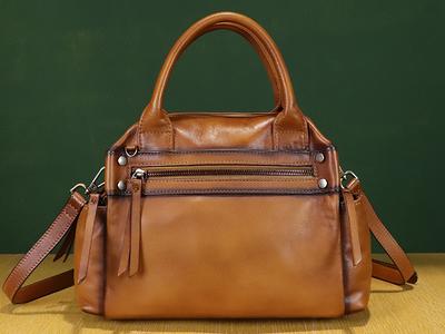  Women Genuine Leather Handbags vintage purses Top
