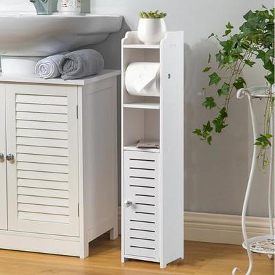 AOJEZOR Narrow Storage Cabinet,Slim Bathroom Storage Cabinet for Half  Bathroom,Small Corner Shelves for Tiny Spaces,Little Shelf for  Bedroom,Narrow