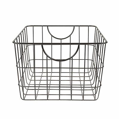 Spectrum Scoop Wire Basket (Industrial Gray) - Storage Bin & Décor for  Bathroom, Closet, Pantry, Under Sink, Toy, Shelf, Kitchen, & Nursery