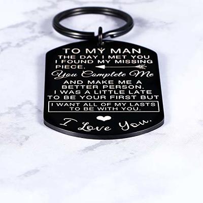 Valentines Day Gifts for Men To My Man Keychain Anniversary for