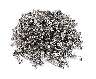  200 Pcs Silver Safety Pins 1.5 Inch (38mm) Pins Findings Backs  Pin Back Clasp Brooch Bar Safety Pin with 3 Holes Safety Locking for Making  Corsage, Name Tags, Badges, Citation Bars