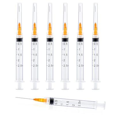 2.5ml Syringe with 25 gauge 1 inch Needles, Disposable Individually Wrapped  100Pack - Yahoo Shopping