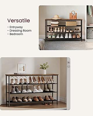 Vasagle 5 Tier Shoe Storage Rack Shoe Organizer Rustic Brown And