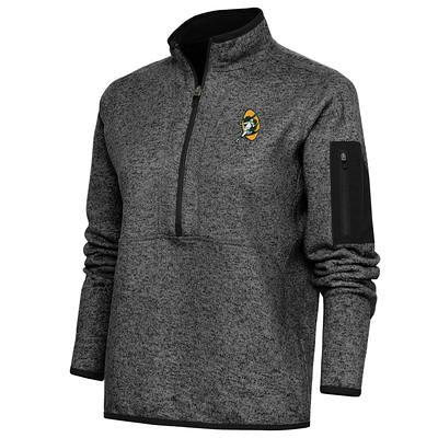 Men's Green Bay Packers Antigua Black Tonal Logo Generation Quarter-Zip  Pullover Top