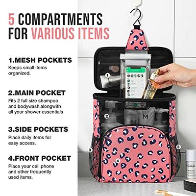 BINSUNS Portable Shower Caddy, Hanging Toiletry Bag with Phone Pocket,  Travel Shower Caddy Organizer College Essentials - College, Dorms, Gym,  Camp, Bath(Leopard print pink) - Yahoo Shopping