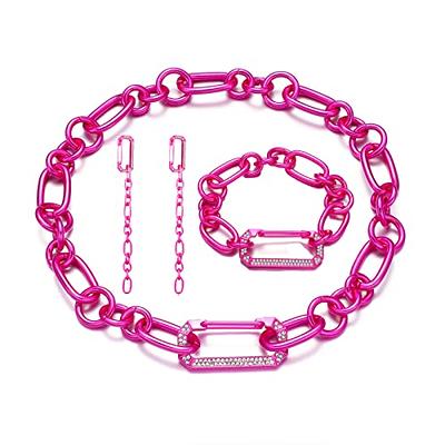 chunky rose quartz necklace | pink stone necklace