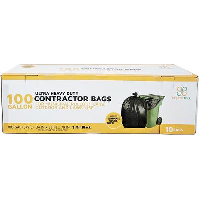 Contractor's Choice Contractor 55-Gallons Clear Outdoor Plastic  Construction Flap Tie Trash Bag (40-Count) in the Trash Bags department at