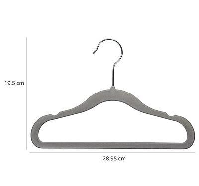 Basics Slim Velvet, Non-Slip Suit Clothes Hangers, Pack of 100,  Black/Silver