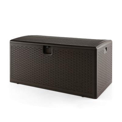 ADDOK 85 Gallon Deck Box Lockable, Resin Outdoor Storage Box