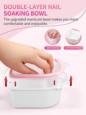 Nail Soaking Bowl, 2PCS Soak Off Gel Polish Dip Powder Remover Manicure Bowl  with Triangle Cuticle Peeler and Stainless Steel Cuticle Pusher Nail Art  Tool (Blue, Pink) - Yahoo Shopping