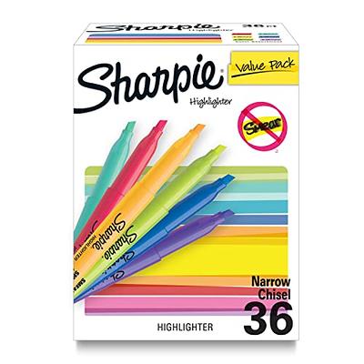 Sharpie Tank Style Highlighters, Chisel Tip, Assorted Colors, 36/Pack