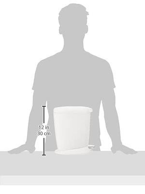 simplehuman 6 Liter / 1.6 gal Plastic Compact Round Bathroom Step Trash  Can, White 