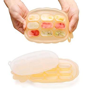 WeeSprout Silicone Baby Food Feeders + Freezer Tray for Batch Prep, Set of  2, Introduce New Foods Safely, Double as Silicone Teething Toys, Includes 2