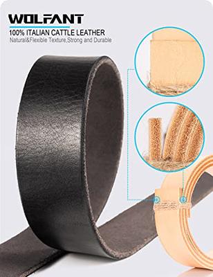 WOLFANT Reversible Leather Belt,100% Italian Full Grain Real Solid Leather Dress Casual Belt