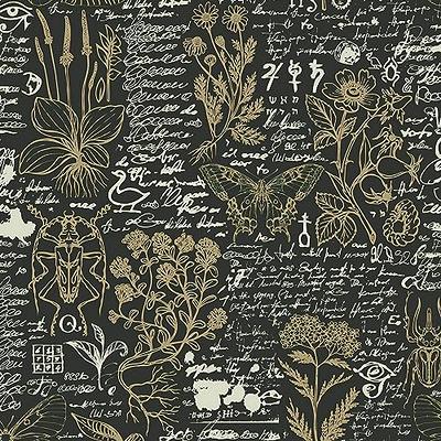 Vintage Dark Botanical Wallpaper, Removable Self Adhesive