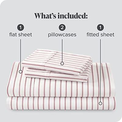 Queen Burgundy Ultra-Soft Double Brushed Fitted Sheet by Bare Home