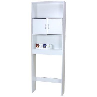 Dover Over Toilet Organizer with Open Shelving, Wall Mounted Bathroom  Storage Cabinet with 2 Doors and Towel Rod