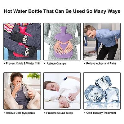 Microwaveable Hot Water Bottle with Cover(1 Liter), MEETRUE Innovative  BPA-Free Silicone Hot Water Bottle Hot Water Bag for Pain Relief, Hot &  Cold