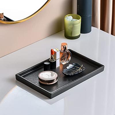 Dracelo White Vanity Tray, Marble Decor Ceramic Jewelry Dish Bathroom Vanity Organizer