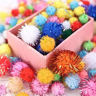 Adeweave 1.5 Inch 100 Pom Poms - Multicolor Pompoms for Crafts in Assorted  Colors, Soft and Fluffy Large pom poms for Crafts in Reusable Zipper Bag