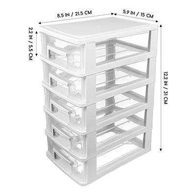 Massca 5 Drawer Storage Drawers and Personal Organizer, Heavy-Duty Plastic  Containers for Storing Arts, Crafts, Sewing Accessories, Stationary, and