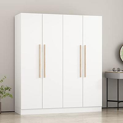 FUFU&GAGA White 8-Door Big Wardrobe Armoires with Hanging Rod, 4-Drawers,  Storage Shelves 93.9 in. H x 63 in. W x 20.6 in. D KF250023-01234 - The  Home