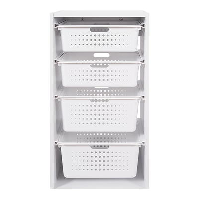 Your Zone Kids Sliding Bin Organizer with 4 Storage Bins, White, Partical  board, Age 3+ - Yahoo Shopping