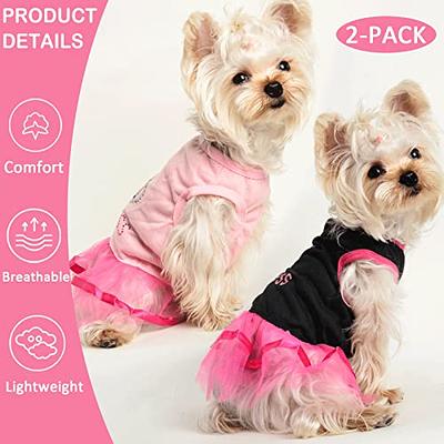 3 Pieces Dog Clothes for Small Dogs Girl Puppy Clothes Small Dog Clothes  Female XXS Dog Clothes Chihuahua Clothes Dog Clothes for Medium Dogs Yorkie