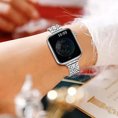  Designer Luxury Leather Watch Bands Compatible with Apple Watch  Band 38mm 40mm 41mm 42mm 44mm 45mm Series 7 6 5 4 3 2 1 SE Women Men,  Replacement Wristband Adjustable Strap