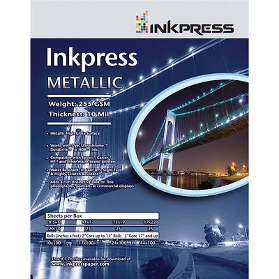 Inkpress Metallic Gloss Glossy Photo Paper (4x6), 50 Sheets