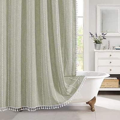 Awellife Sage Green Boho Farmhouse Shower Curtain - Premium Quality Heavy  Duty Linen Cute Modern Chic Bathroom Shower Curtain Set Bohemian Rustic  Cottage Country Bathroom Decor (78 L x 72 W) 