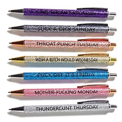 7PCS Funny Ballpoint Swear Words Pens Daily Office Weekday