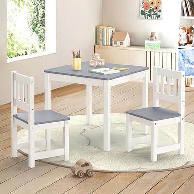 BBTO Kids Study Table and 4 Chair Set Height Adjustable Children Table and  Chairs Set Kids Dining Table with Chairs for Toddler Ages 3-10, for