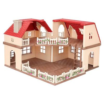 678 Doll House Kit,Dollhouse with Lights, Slide, Pets and Dolls, DIY  Pretend Play Building Playset Toys with Asseccories and Furniture, Princess  House