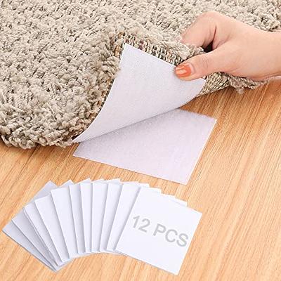 12PCS Non Slip Rug Grippers, Rug Pads Grippers, Rug Tape Anti Slip Carpet  Pads Rug Corner Gripper for Hardwood Floors/Tile/Mats/Keep Area Rugs Flat