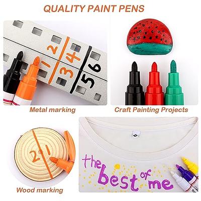 Craiiby Permanent Paint Markers, Waterproof Oil Based Medium Tip